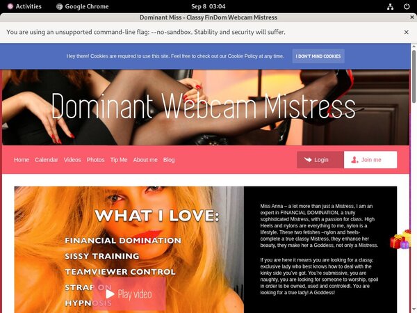 Dominant Miss - Classy FinDom Webcam Mistress Create Account