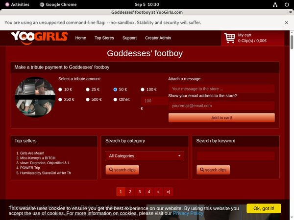 Goddesses Footboy Subscription