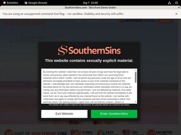 Southern Sins Active Password